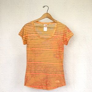 The North Face light weight orange-striped top